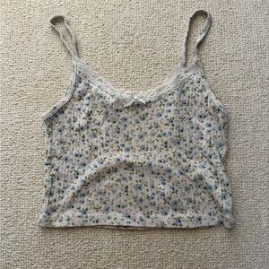 Brandy Melville White Floral Camisole
